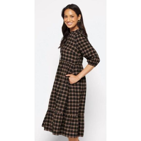 New! Barbour Lorelei Brown And Black Print Dress Size 8 NWT 30573 - Picture 5 of 5
